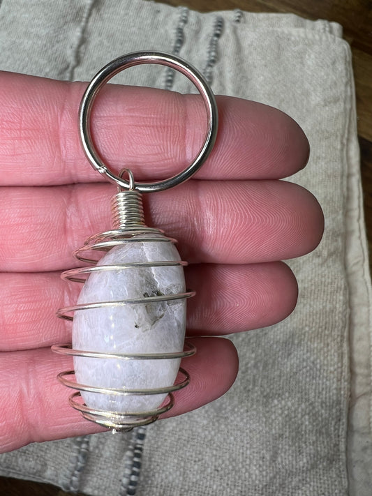 Rainbow Moonstone Keyring