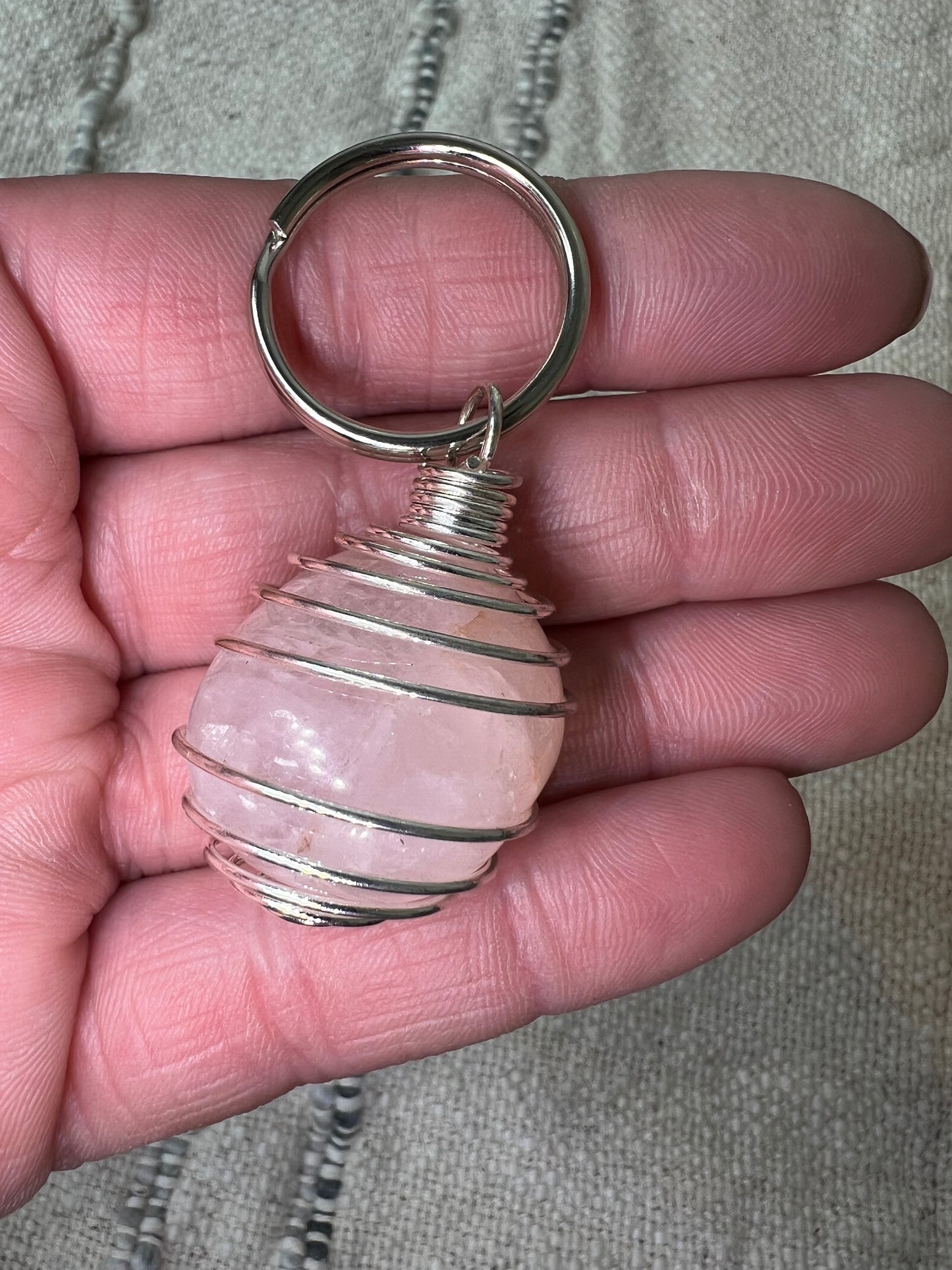 Rose Quartz Keyring