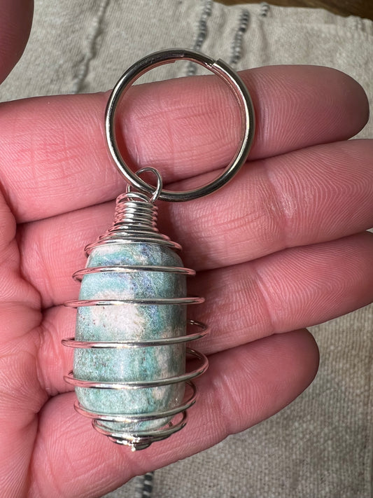 Ruby Fuchsite Keyring