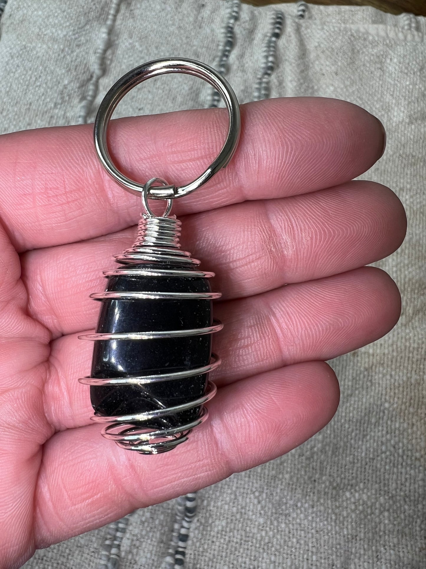 Black Tourmaline Keyring