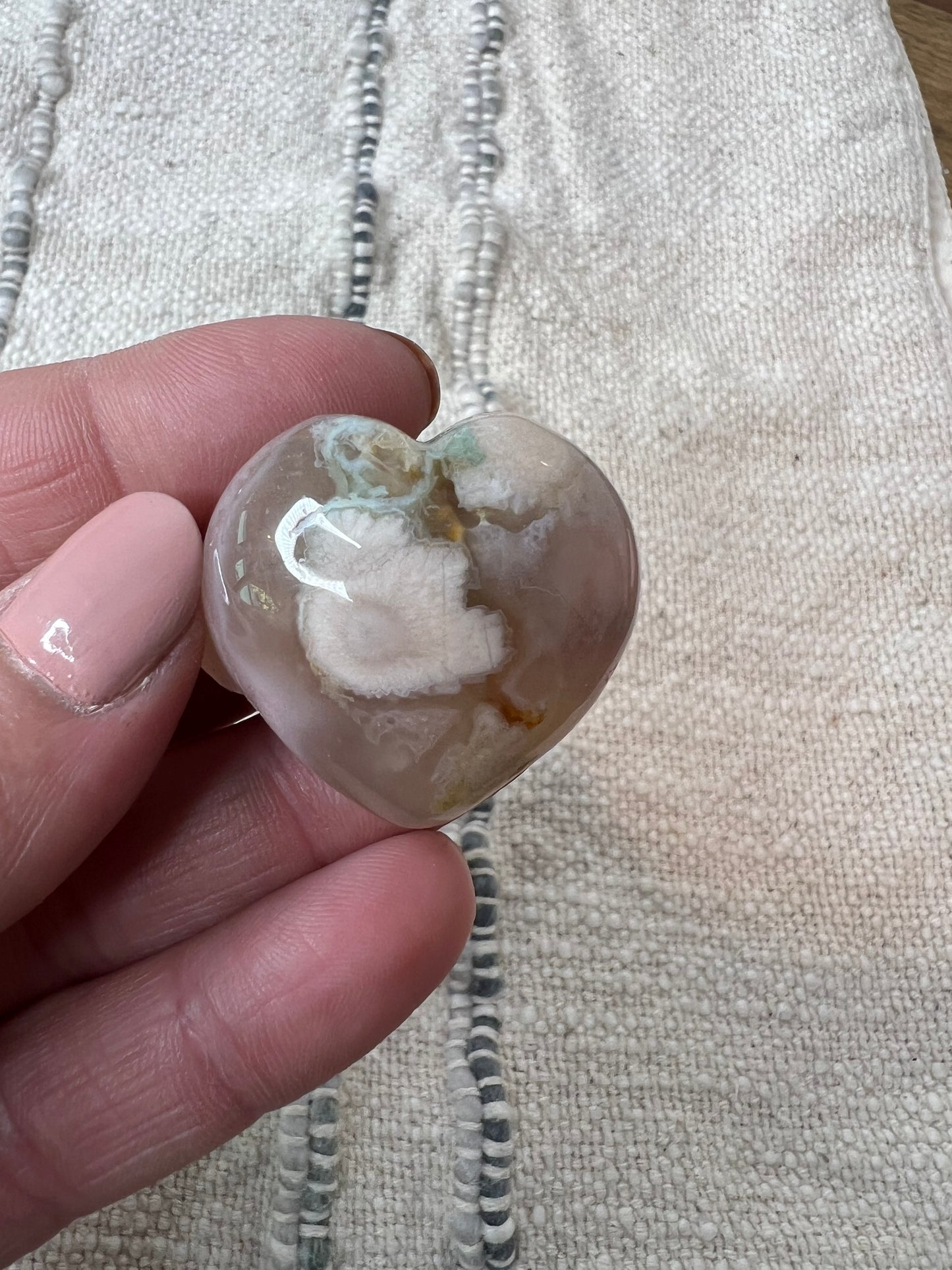 Flower Agate Heart