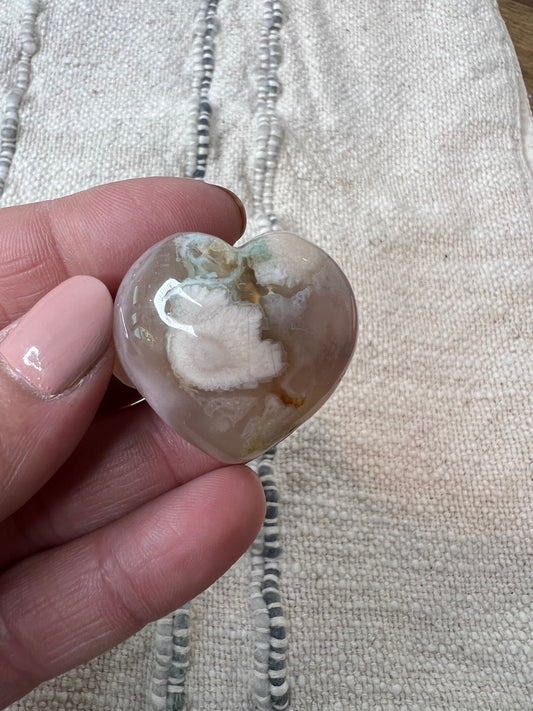 Flower Agate Heart