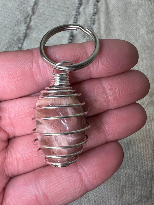 Peach Moonstone Keyring
