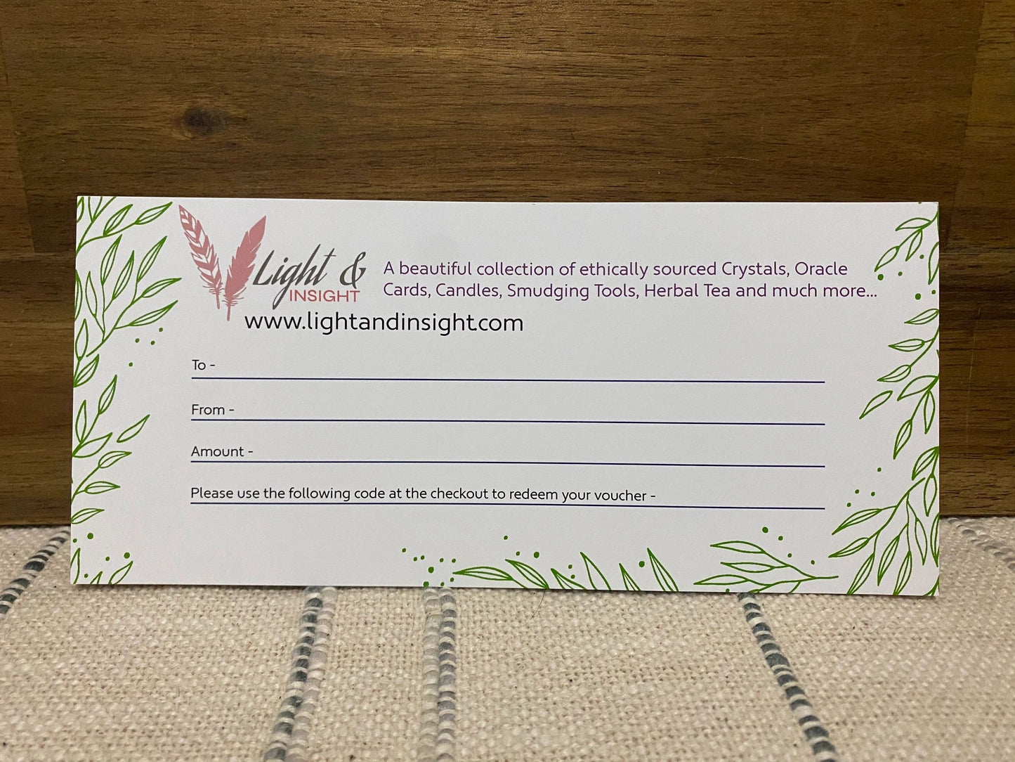 Light & Insight Gift Vouchers
