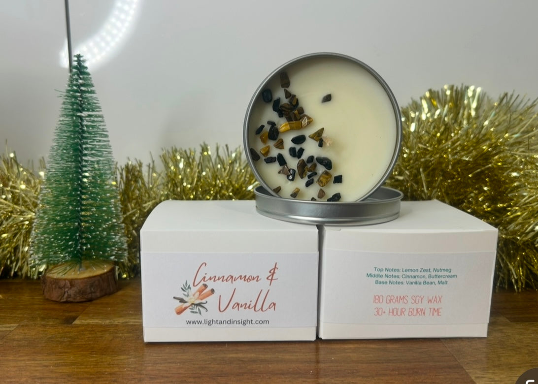 Cinnamon & Vanilla Christmas Candle Tin