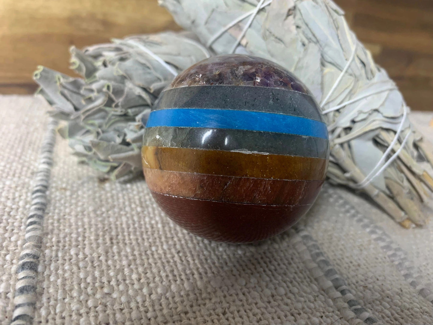 7 Stone Chakra Crystal Sphere