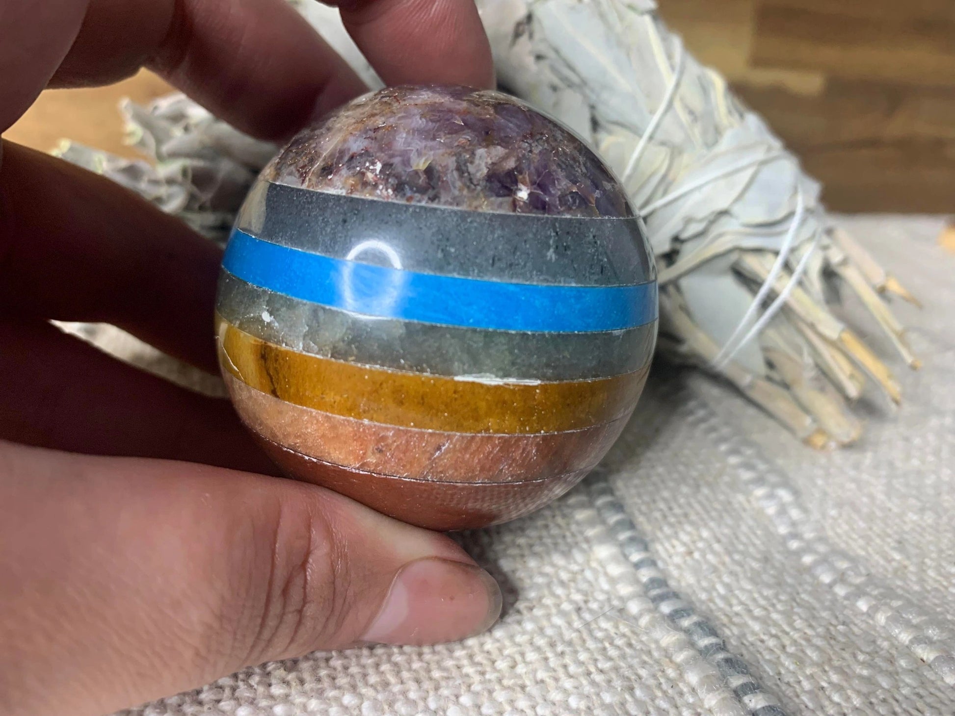 7 Stone Chakra Crystal Sphere