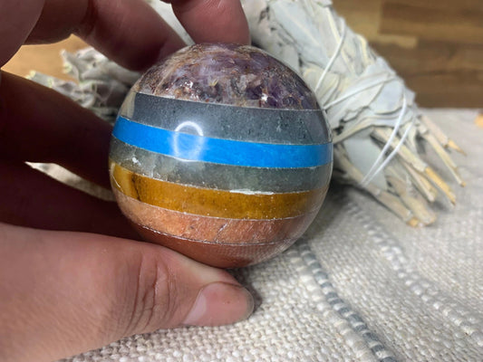 7 Stone Chakra Crystal Sphere