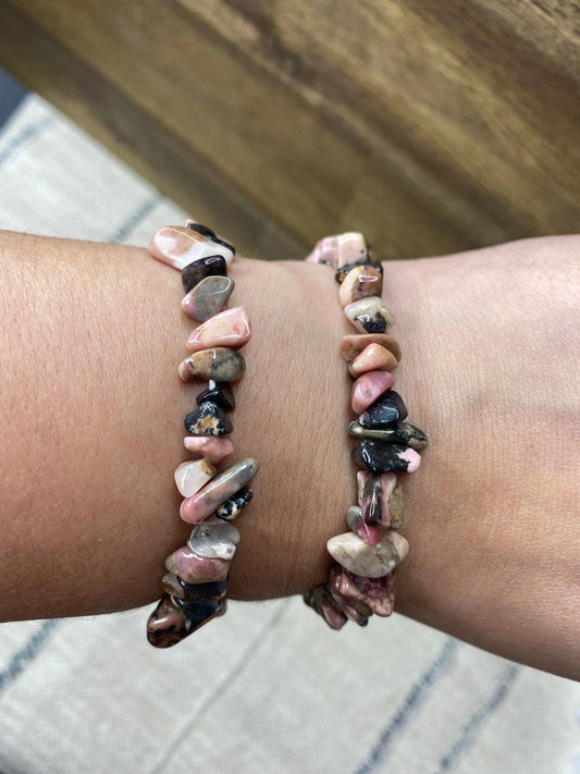 Rhodonite Chip Bracelet