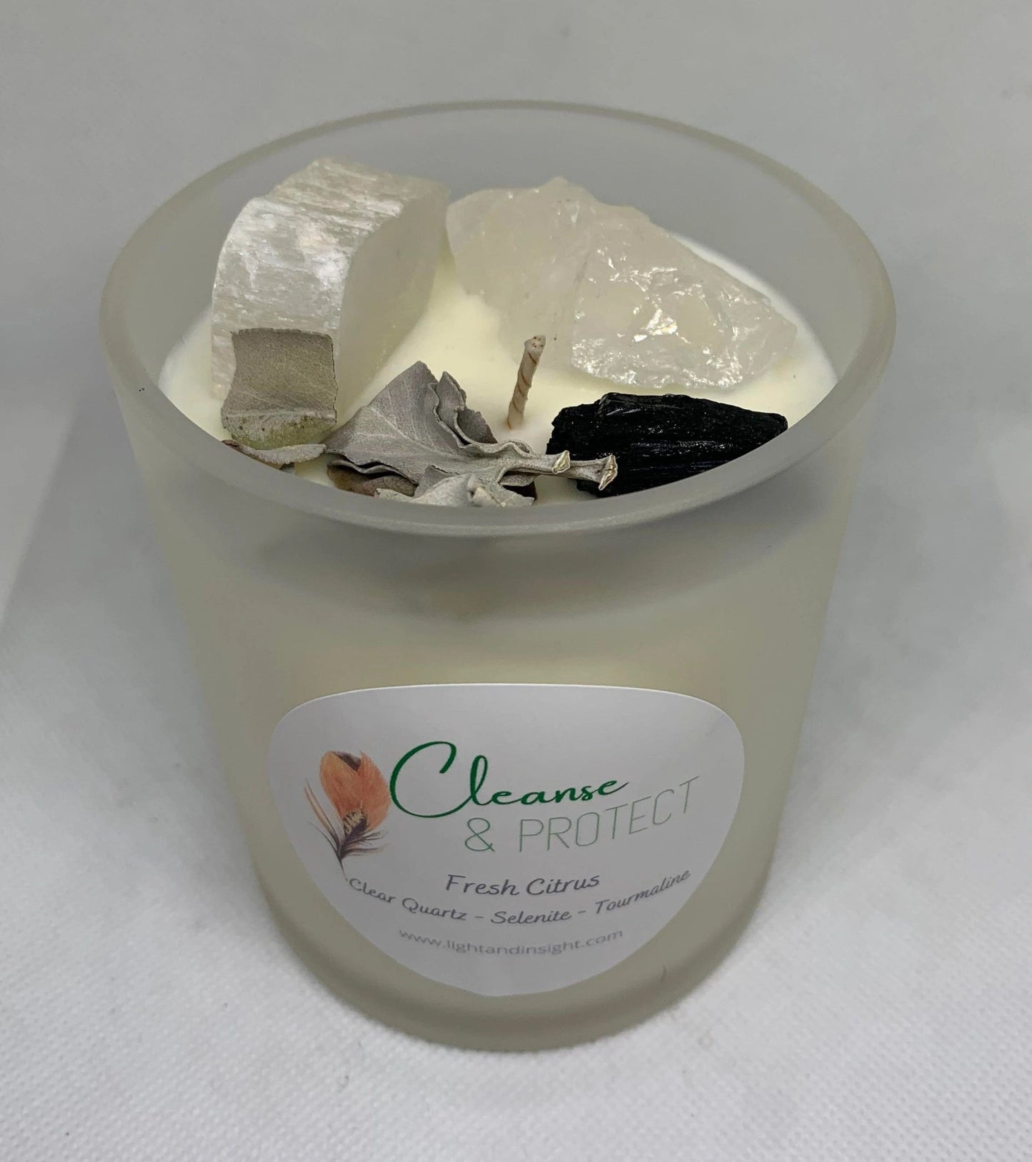 Cleanse & Protect - Crystal Candle