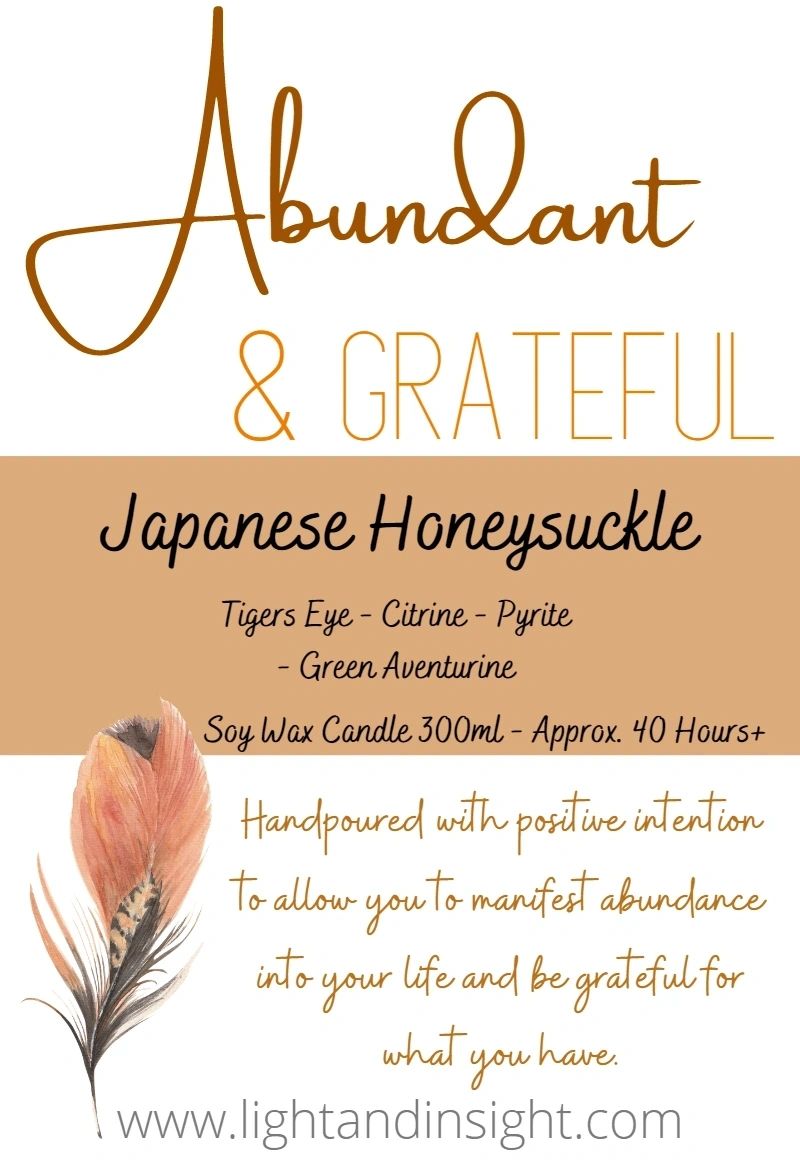 Abundant & Grateful - Crystal Candle