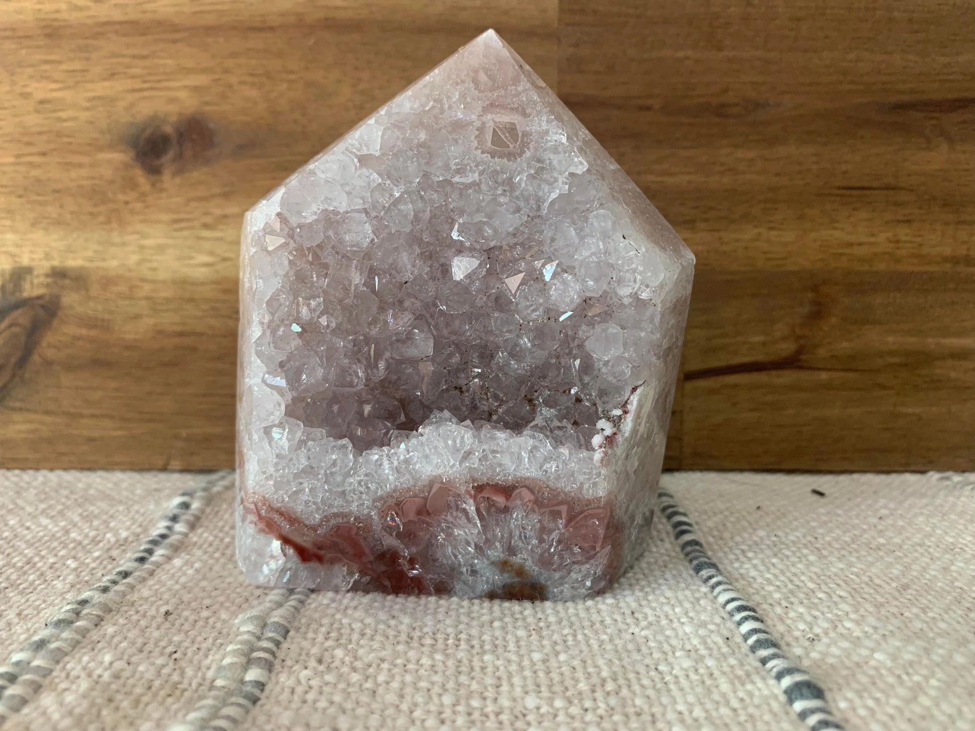 Pink Druzy Agate Tower