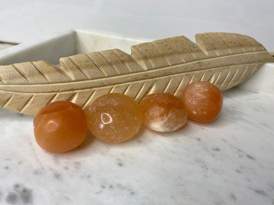 Peach Selenite Tumble Stone