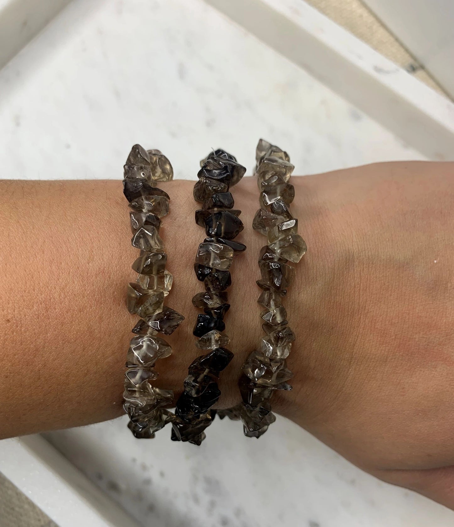 Smokey Quartz Chip Bracelet