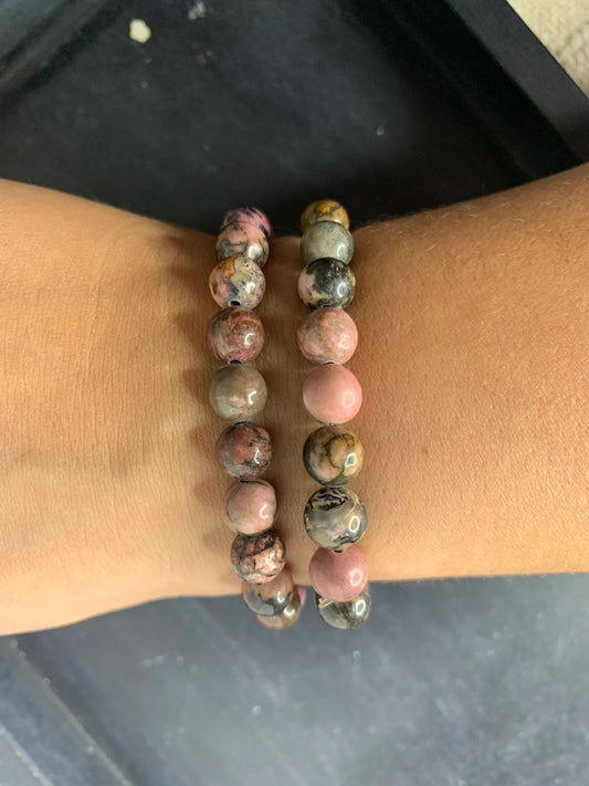 Rhodonite Bead Bracelet