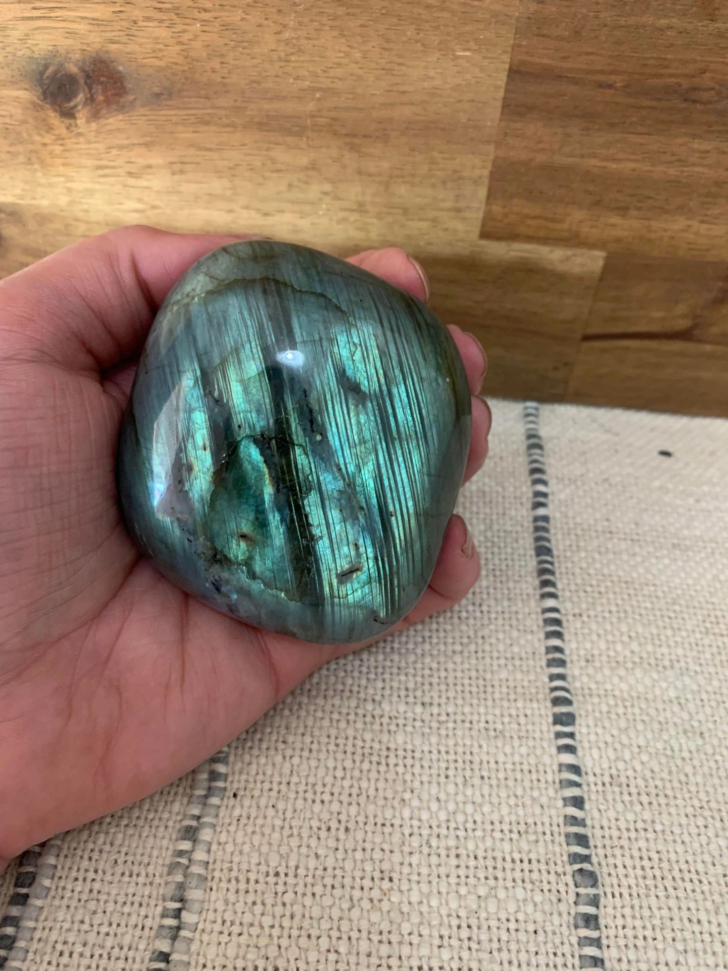 Labradorite 'Flashy' Palm Stone