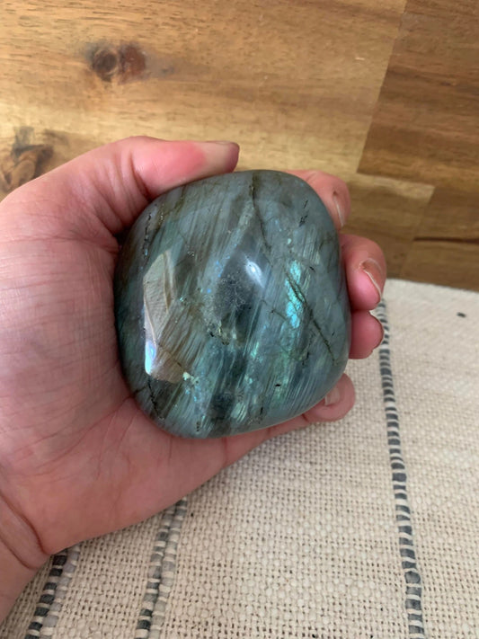 Labradorite 'Flashy' Palm Stone