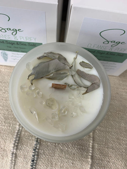 Sage - Crystal Candle